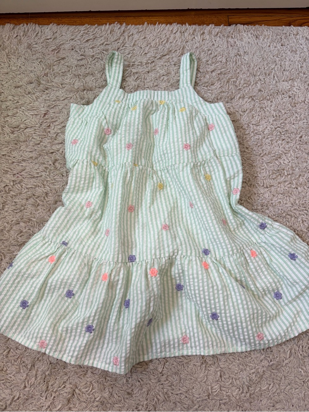 Blueberi Boulevard Mint Green and White Striped Dress